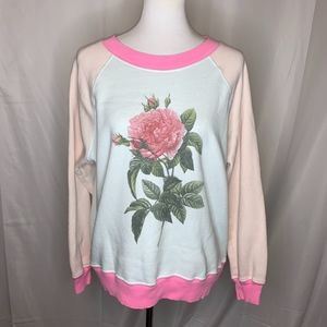Wildfox Oversized Rose Sweatshirt, Size Small
